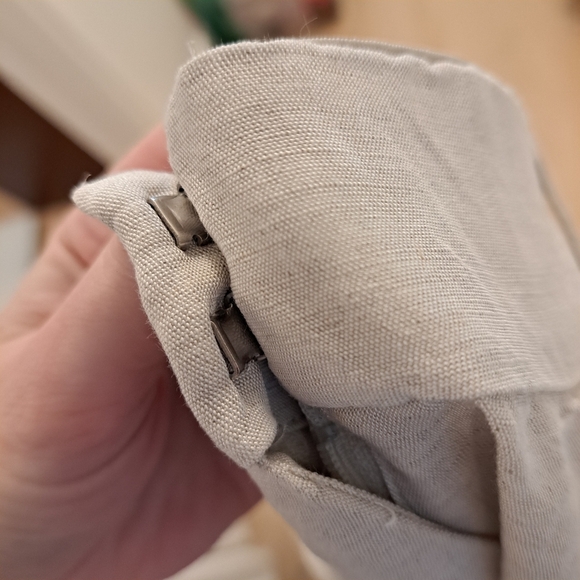 H&M Beige Linen Blend White Leg High Waisted Business Casual Coastal Pants Sz 8 - Picture 8 of 8